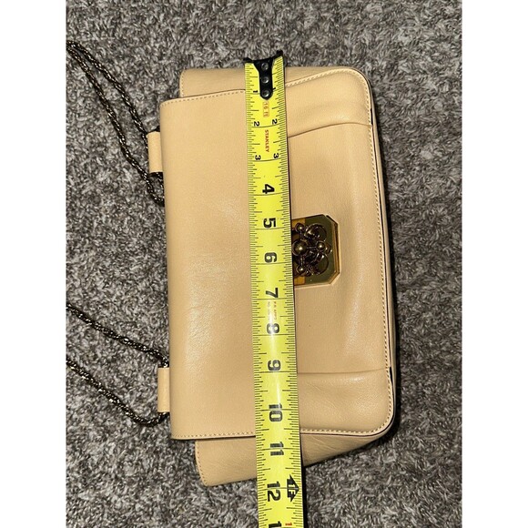 Chloe Buttercream Leather Flap Medium Turn-Lock Gold Convertible Crossbody Bag - Picture 11 of 13